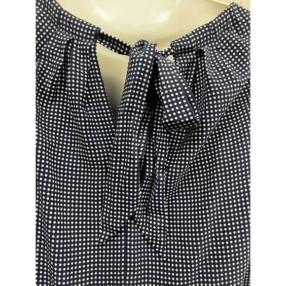 Ann Klein Womens Polka Dot Pleaded Midi Dress Size 12 100% Polyester - Picture 8 of 13